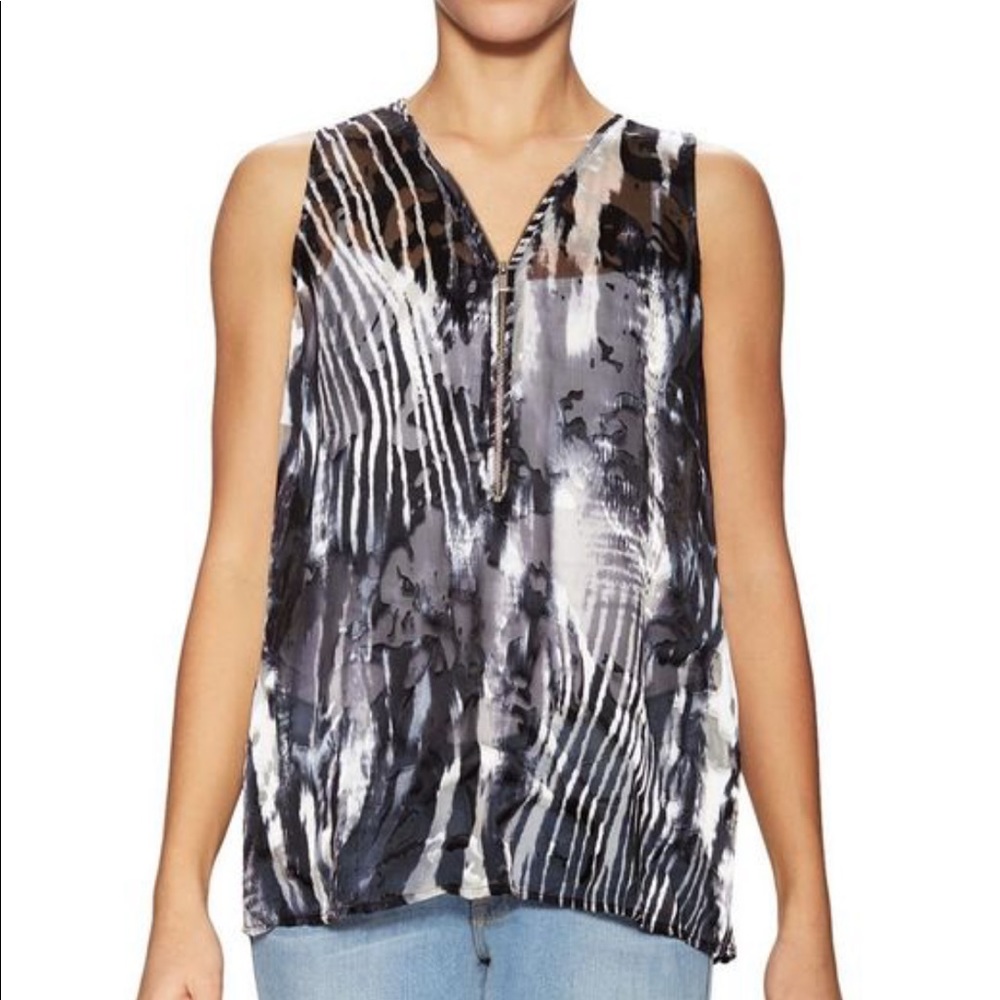 Kooples Sleeveless Zip Top